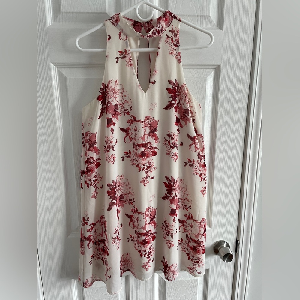 Francesca’s Miami White Dress with Pink Florals
